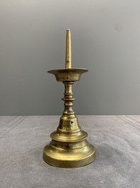 Four bronze candle holders, Flanders and/or France, 16th C. and later