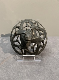Two Chinese archaistic bronze censers, one with cover, 'ding 鼎', Song/Yuan