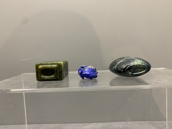 A collection of 13 Chinese precious stone snuff bottles, Guangxu mark, 19/20th C.