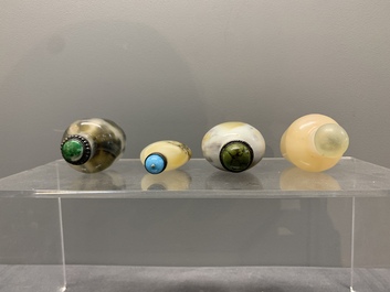 A collection of 13 Chinese precious stone snuff bottles, Guangxu mark, 19/20th C.