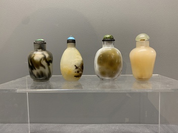 A collection of 13 Chinese precious stone snuff bottles, Guangxu mark, 19/20th C.