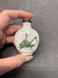 An imperial Chinese famille rose 'cricket' snuff bottle, Daoguang mark and of the period