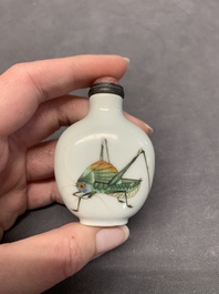 An imperial Chinese famille rose 'cricket' snuff bottle, Daoguang mark and of the period