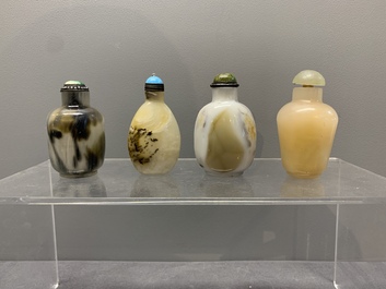 A collection of 13 Chinese precious stone snuff bottles, Guangxu mark, 19/20th C.