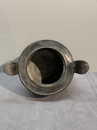 Two Chinese archaistic bronze censers, one with cover, 'ding 鼎', Song/Yuan