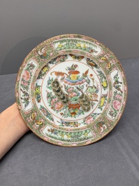 Four unusual Chinese Canton famille rose plates, 19/20th C.