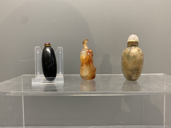 A collection of 13 Chinese precious stone snuff bottles, Guangxu mark, 19/20th C.