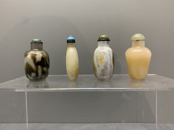 A collection of 13 Chinese precious stone snuff bottles, Guangxu mark, 19/20th C.
