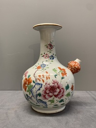 A Chinese famille rose 'peonies' kendi, Qianlong