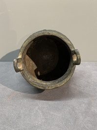 Two Chinese archaistic bronze censers, one with cover, 'ding 鼎', Song/Yuan
