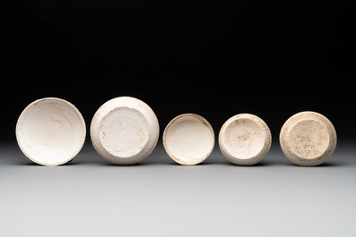 A collection of nine Chinese white-glazed and cream-glazed wares, incl. Dehua, Song/Ming