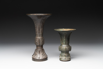 A collection of six Chinese bronze wares, Yuan and later