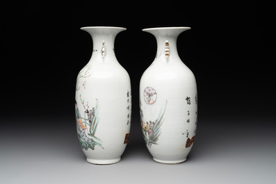 A varied collection of 14 Chinese famille rose and monochrome wares, 19/20th C.