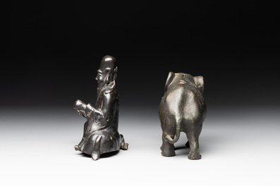 A collection of six Chinese bronze wares, Yuan and later