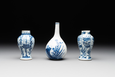 A varied collection of 13 Chinese blue and white wares, Kangxi/Qianlong