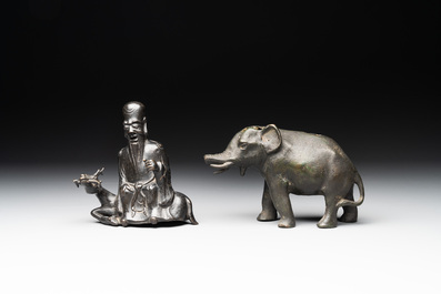 A collection of six Chinese bronze wares, Yuan and later