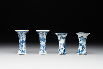 A varied collection of 13 Chinese blue and white wares, Kangxi/Qianlong