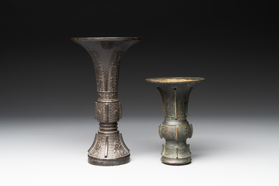 A collection of six Chinese bronze wares, Yuan and later