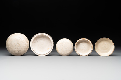 A collection of nine Chinese white-glazed and cream-glazed wares, incl. Dehua, Song/Ming