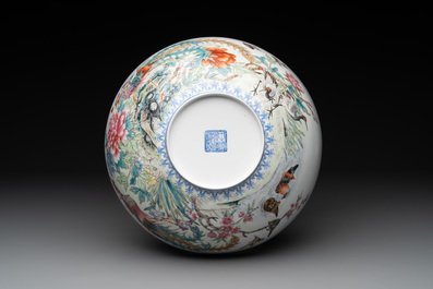 A varied collection of eight Chinese famille rose eggshell bowls, Jingdezhen mark, 20th C.