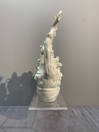 A Chinese Dehua blanc de Chine group of female immortals on a boat, Republic