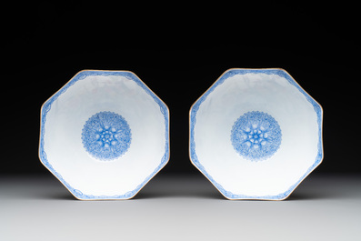 A varied collection of eight Chinese famille rose eggshell bowls, Jingdezhen mark, 20th C.