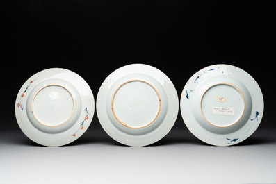 A collection of 17 Chinese blue and white, famille rose and Imari-style wares, Kangxi/Qianlong