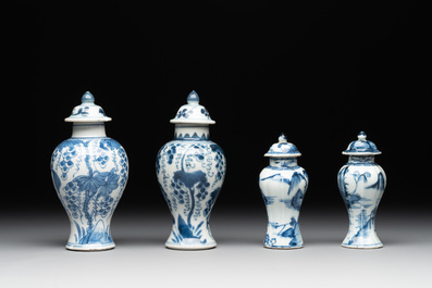 A varied collection of 13 Chinese blue and white wares, Kangxi/Qianlong