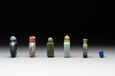 A collection of 13 Chinese precious stone snuff bottles, Guangxu mark, 19/20th C.