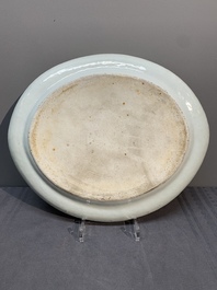 A rare oval Chinese Canton famille rose 'Wu Shuang Pu' dish from the  旗昌 Russel &amp; Co. service, 19th C.