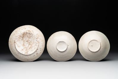 A collection of nine Chinese white-glazed and cream-glazed wares, incl. Dehua, Song/Ming