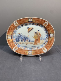 A Chinese Imari-style 'Parasol Ladies' tureen and stand after Cornelis Pronk, Qianlong, ca. 1740