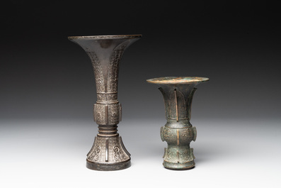 A collection of six Chinese bronze wares, Yuan and later