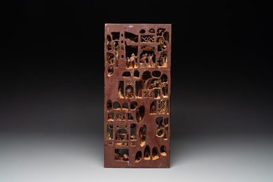 Two fine Chinese Cultural Revolution gilt wooden carvings, 1966-1976