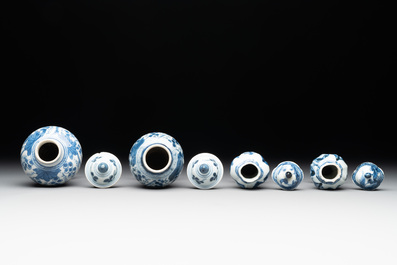 A varied collection of 13 Chinese blue and white wares, Kangxi/Qianlong