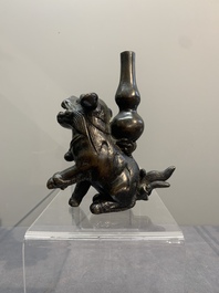 Three various Chinese bronze incense holders, Yuan/Ming