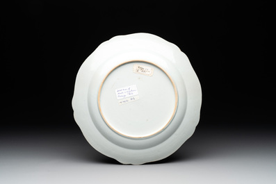 A Chinese famille rose armorial plate with the arms of Nauta Beuckens and Swalue accoll&eacute; for the Dutch market, Qianlong, ca. 1763