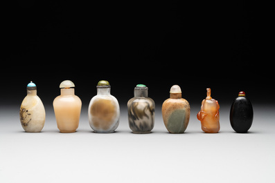 A collection of 13 Chinese precious stone snuff bottles, Guangxu mark, 19/20th C.