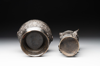 A collection of six Chinese bronze wares, Yuan and later