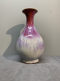 Two Chinese flamb&eacute;-glazed vases, 19th C.