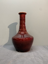 Two Chinese flamb&eacute;-glazed vases, 19th C.