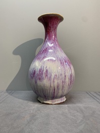 Two Chinese flamb&eacute;-glazed vases, 19th C.