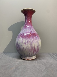 Two Chinese flamb&eacute;-glazed vases, 19th C.