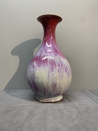 Two Chinese flamb&eacute;-glazed vases, 19th C.