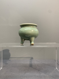 A Chinese Longquan celadon tripod censer, Song