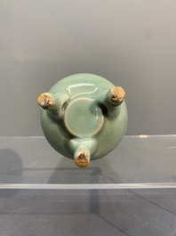 A Chinese Longquan celadon tripod censer, Song
