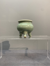 A Chinese Longquan celadon tripod censer, Song