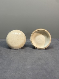 A collection of nine Chinese white-glazed and cream-glazed wares, incl. Dehua, Song/Ming
