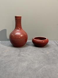A collection of six Chinese copper-red-glazed and flamb&eacute;-glazed wares, 19/20th C.