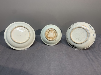 A varied collection of nine Chinese blue and white wares, Ming and later